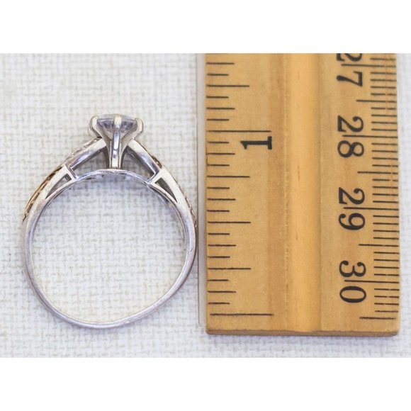 Size 9 1/2 Vintage Sterling Silver Gemstone Ring - A16 - Picture 4 of 4